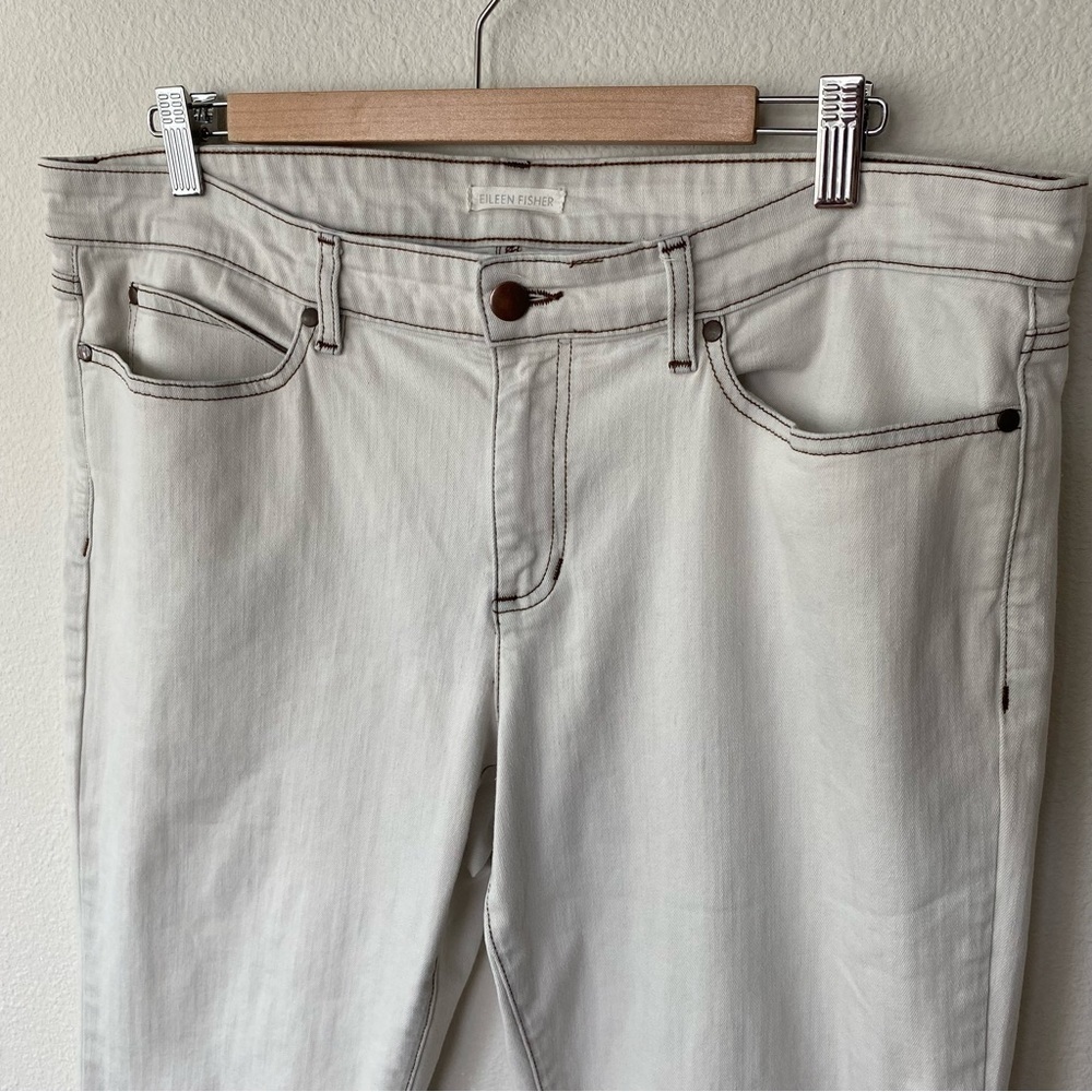 Eileen Fisher | Women's Organic Cotton Blend Stretch Skinny Jean Size 14 Gray - Picture 3 of 8